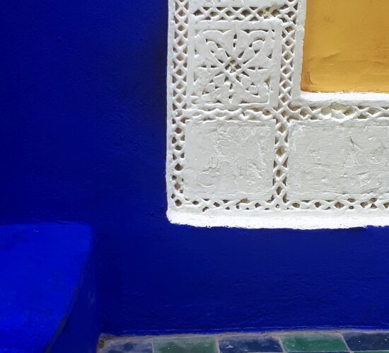 majorelle blue and yellow